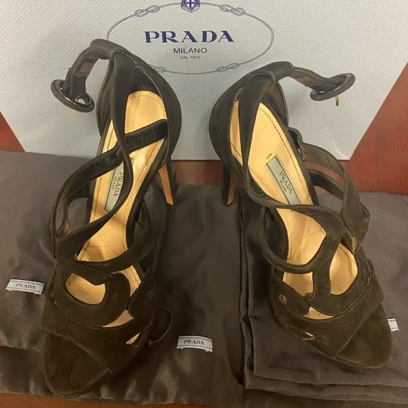Prada suede shoes wore once Prada | Shoes | Worn Once Prada Red Suede Sneakers Size 7  main image 3